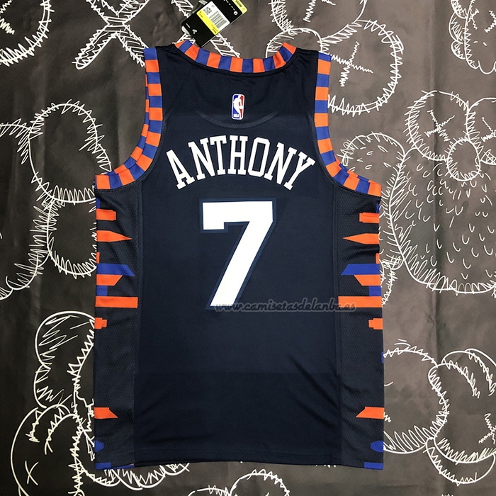 Camiseta New York Knicks Carmelo Anthony NO 7 Ciudad Edition 2019-20 Azul